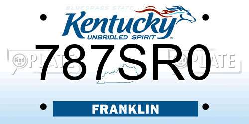 787SR0 Kentucky License Plate