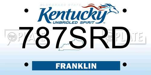 787SRD Kentucky License Plate