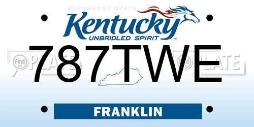 787TWE Kentucky License Plate