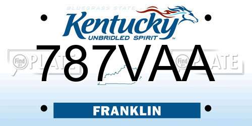 787VAA Kentucky License Plate