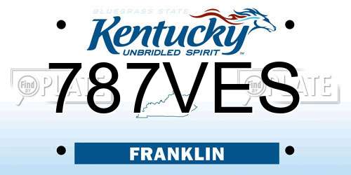 787VES Kentucky License Plate