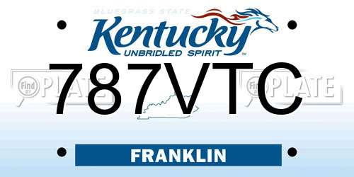787VTC Kentucky License Plate