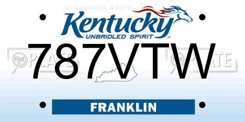 787VTW Kentucky License Plate