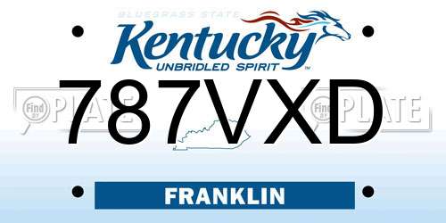 787VXD Kentucky License Plate