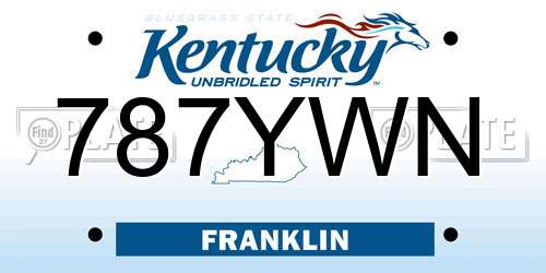 787YWN Kentucky License Plate