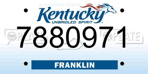 7880971 Kentucky License Plate