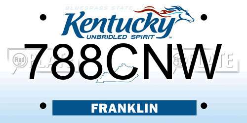 788CNW Kentucky License Plate