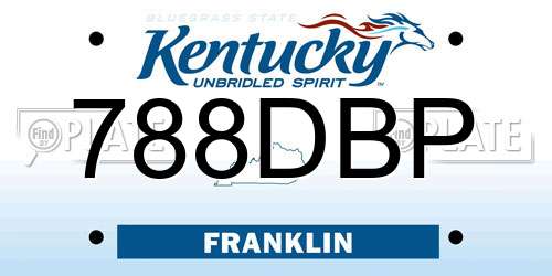 788DBP Kentucky License Plate