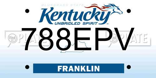 788EPV Kentucky License Plate