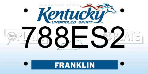 788ES2 Kentucky License Plate