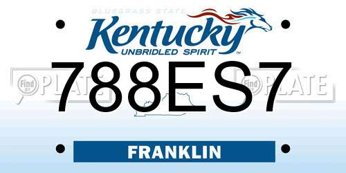 788ES7 Kentucky License Plate