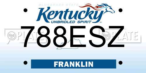 788ESZ Kentucky License Plate