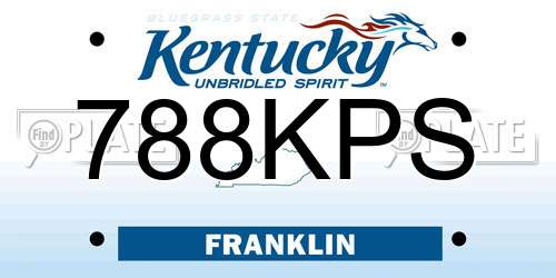 788KPS Kentucky License Plate