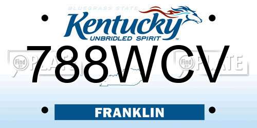 788WCV Kentucky License Plate