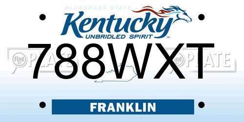 788WXT Kentucky License Plate