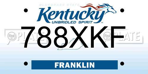 788XKF Kentucky License Plate