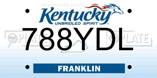 788YDL Kentucky License Plate