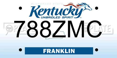 788ZMC Kentucky License Plate