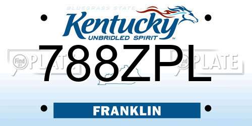 788ZPL Kentucky License Plate