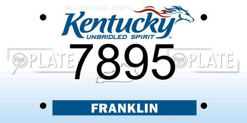 7895 Kentucky License Plate