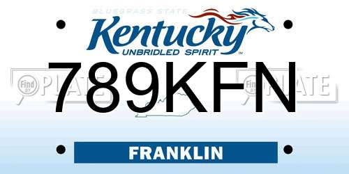 789KFN Kentucky License Plate