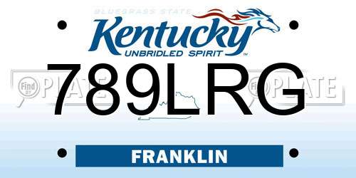 789LRG Kentucky License Plate