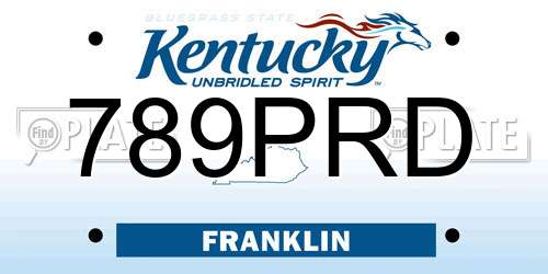 789PRD Kentucky License Plate