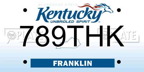 789THK Kentucky License Plate