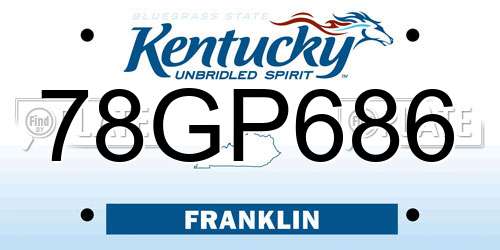 78GP686 Kentucky License Plate