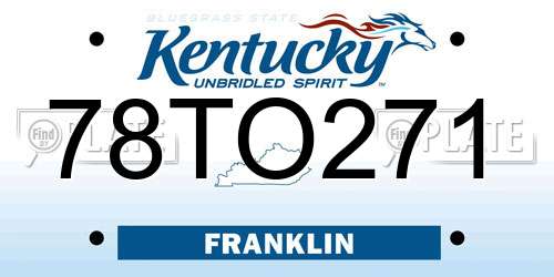 78TO271 Kentucky License Plate