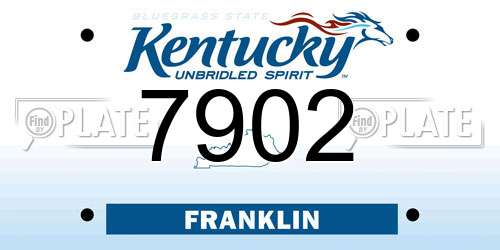 7902 Kentucky License Plate