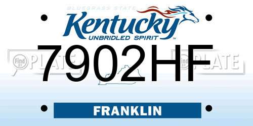 7902HF Kentucky License Plate
