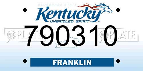 790310 Kentucky License Plate
