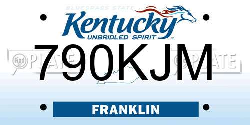 790KJM Kentucky License Plate