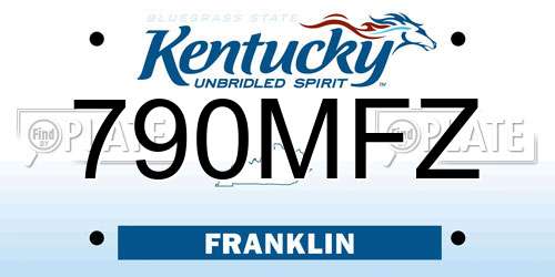 790MFZ Kentucky License Plate
