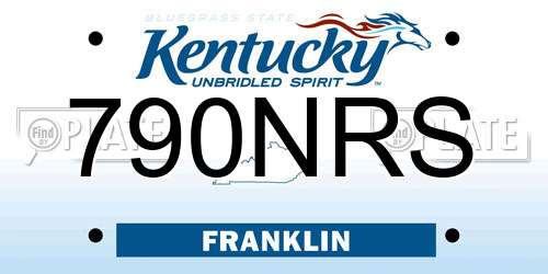 790NRS Kentucky License Plate
