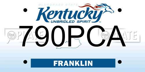 790PCA Kentucky License Plate