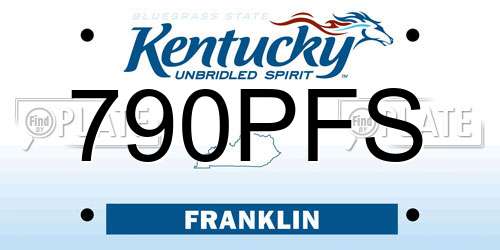 790PFS Kentucky License Plate