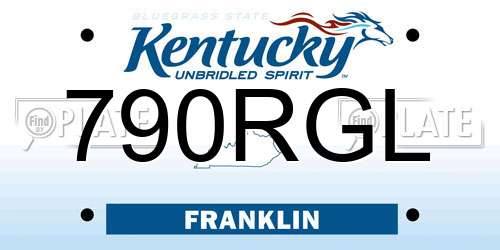 790RGL Kentucky License Plate
