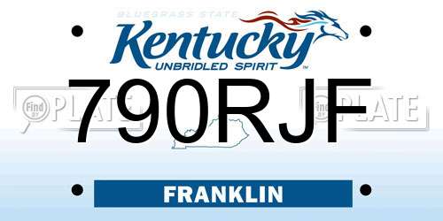 790RJF Kentucky License Plate