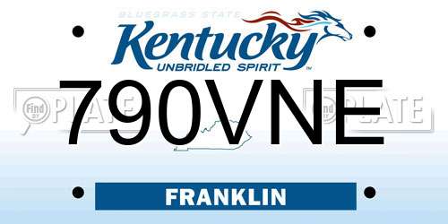 790VNE Kentucky License Plate