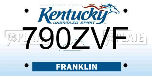 790ZVF Kentucky License Plate