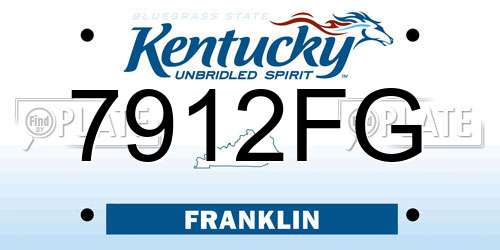 7912FG Kentucky License Plate