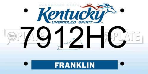 7912HC Kentucky License Plate
