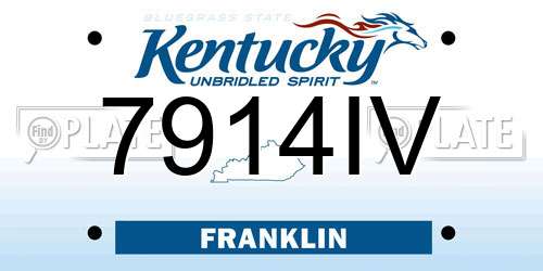 7914IV Kentucky License Plate