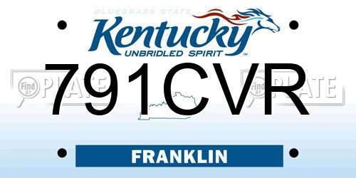 791CVR Kentucky License Plate