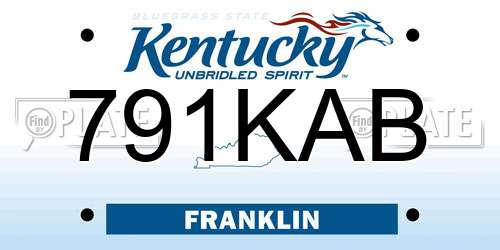 791KAB Kentucky License Plate