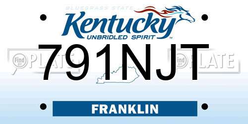 791NJT Kentucky License Plate