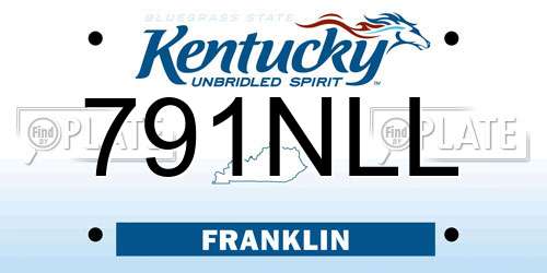 791NLL Kentucky License Plate