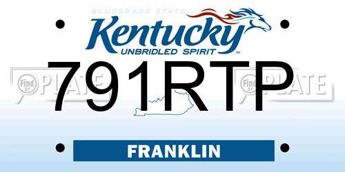 791RTP Kentucky License Plate